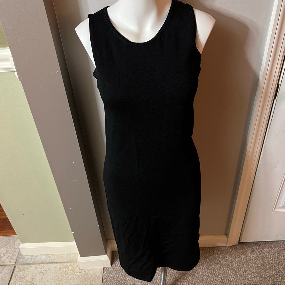 Kate Hill Rayon black straight tank dress size small